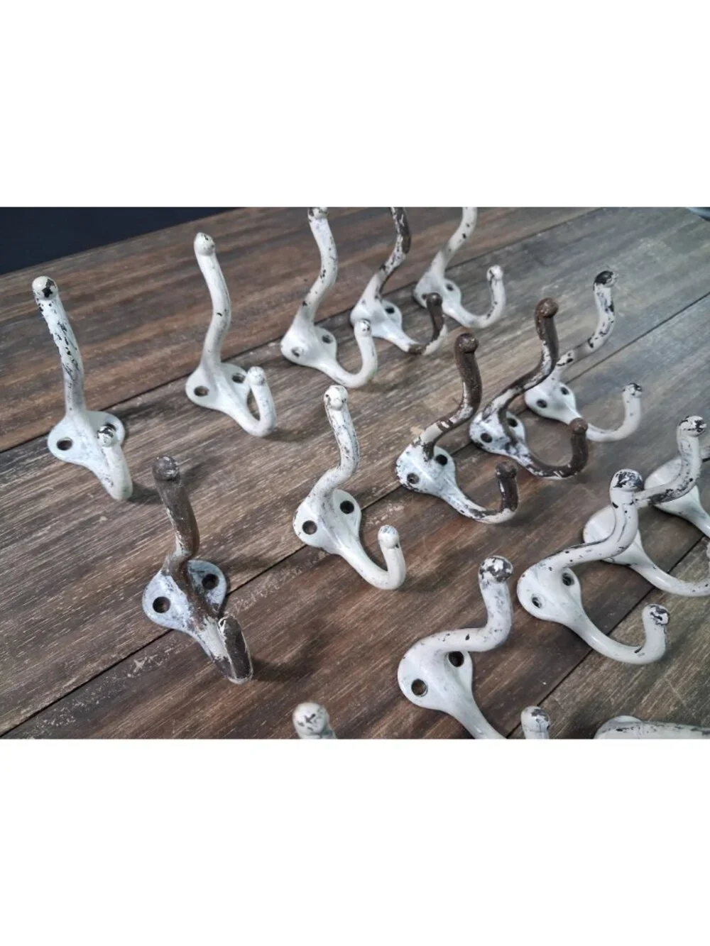 Vintage Wall Hook Lot Painted Possible Brass Metal1940's Era
